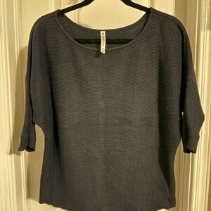 Fabletics Black Ribbed Dolman-Sleeve Sweater